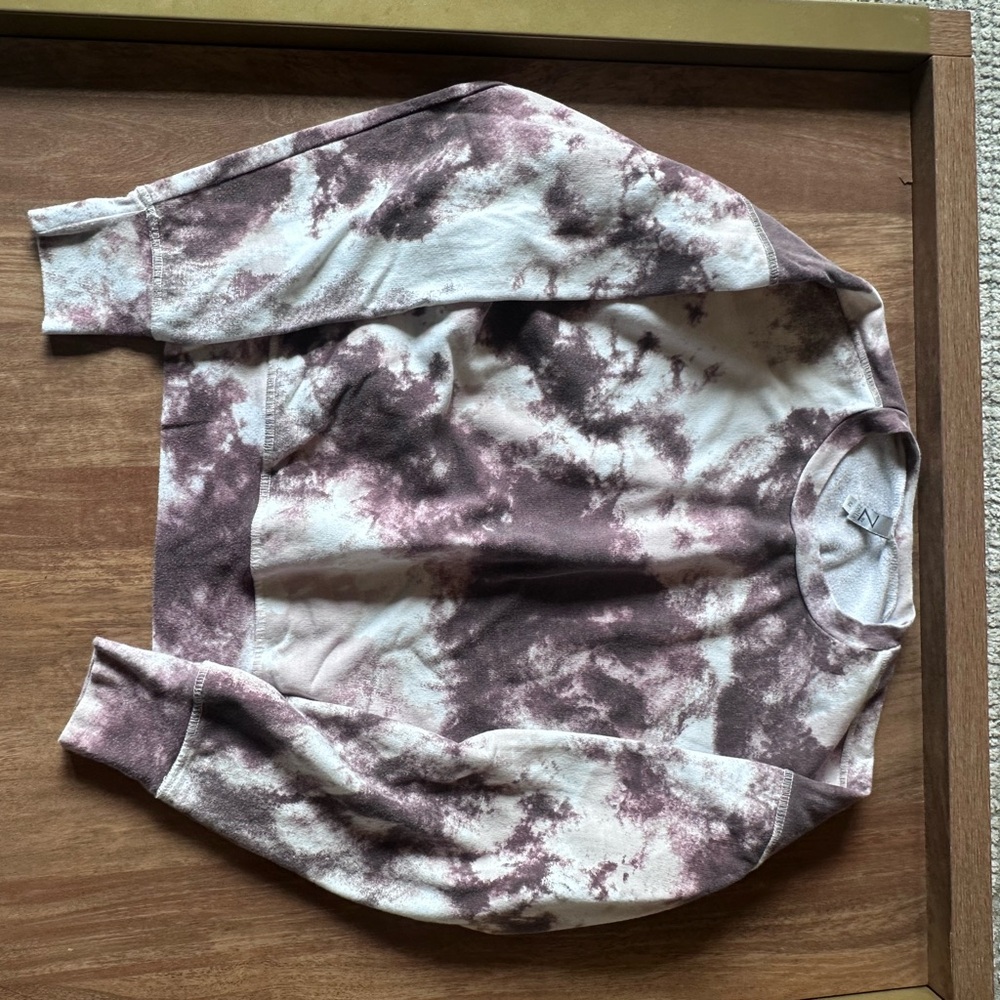 Zella maroon and Cream Tie-Dye Sweatshirt